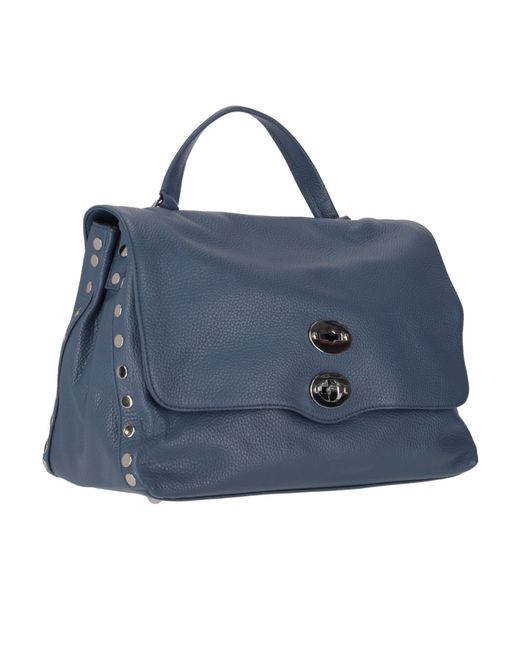 Zanellato Blue Postina Twist-Lock Medium Tote Bag