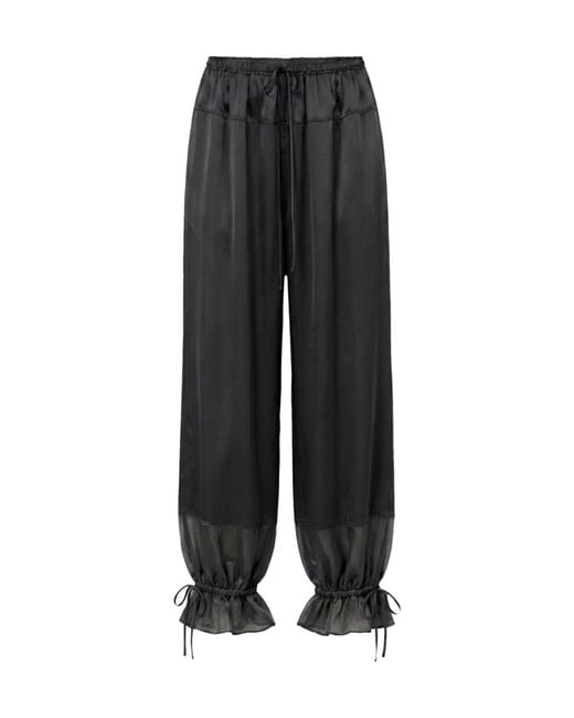 Ulla Johnson Black Camile Silk Cinched Pant