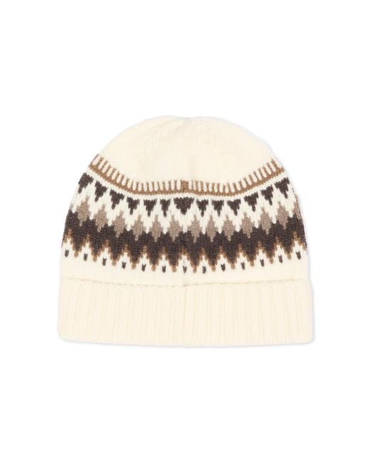 Moncler White Jacquard Wool Beanie