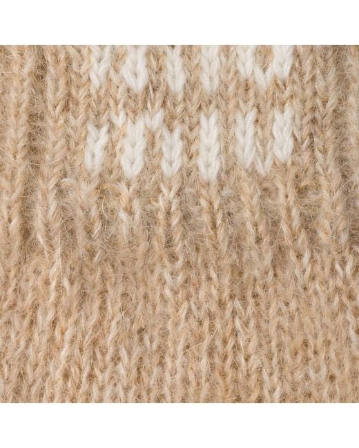 Miu Miu Natural Logo-Intarsia Knitted Gloves