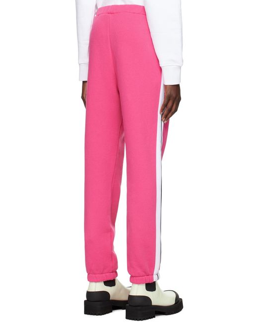 Palm Angels Pink Logo-Printed High Waist Pants