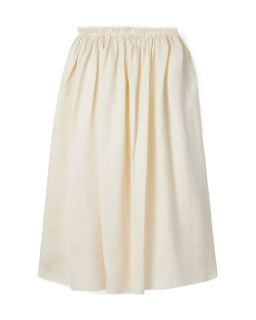 Gabriela Hearst White Chiara Linen Midi Skirt
