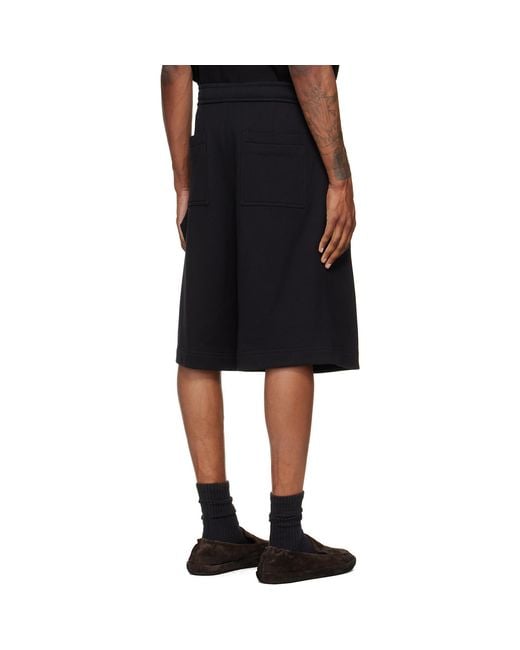 Wooyoungmi Black Single-Pleat Shorts for men