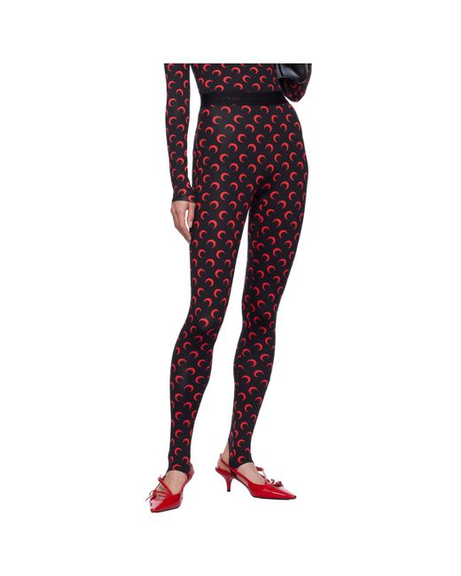 MARINE SERRE Purple Recycled Jersey Moon Stirrup Leggings