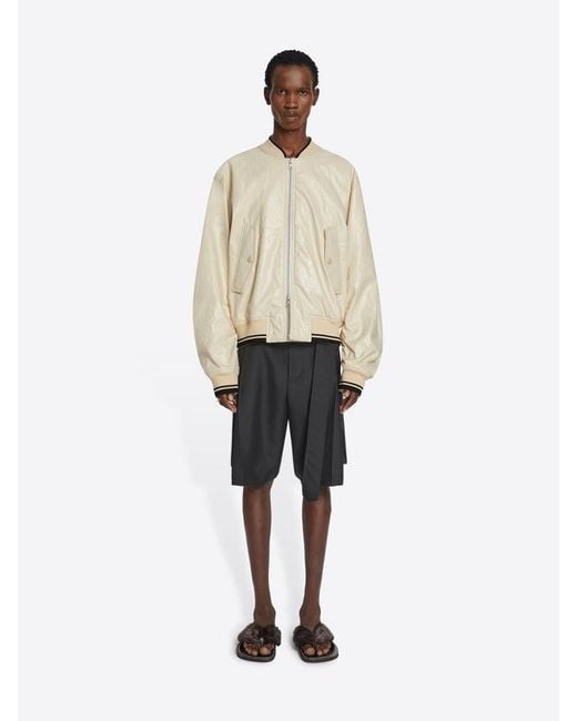 Dries Van Noten Natural Zip-Detailing Coated Bomber Jacket for men
