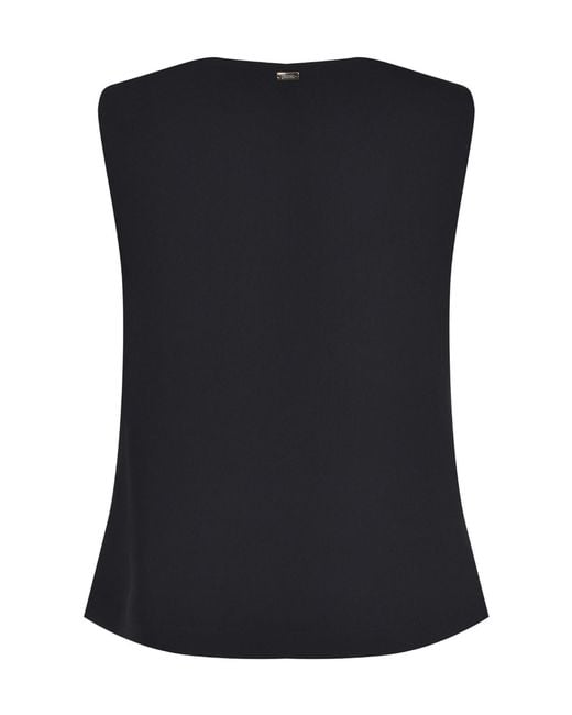 Herno Black V-Neck Sleeveless Top