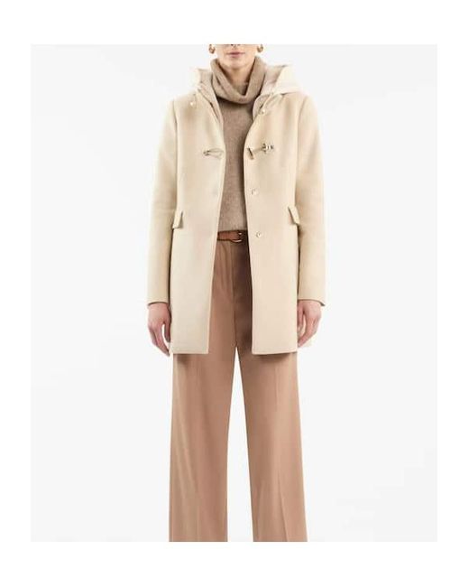 Fay Natural Long-Sleeved Hooded Coat