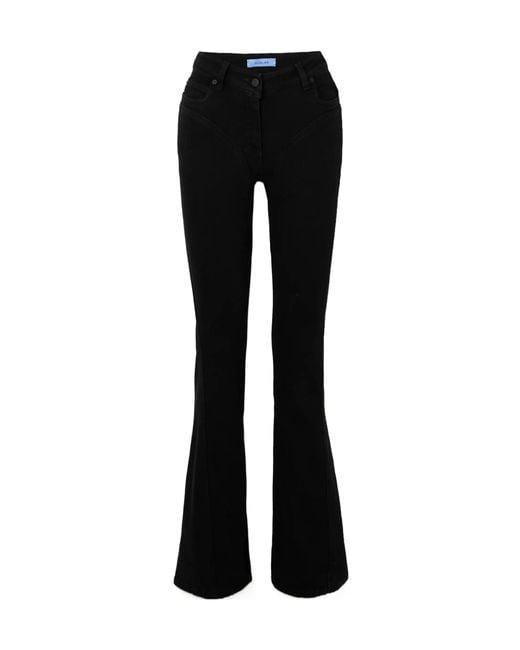 Mugler Black Mid-Rise Flared Jeans
