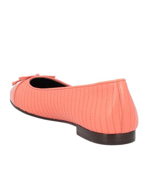 Tory Burch Pink Minimalist Round-Toe Leather Shoes