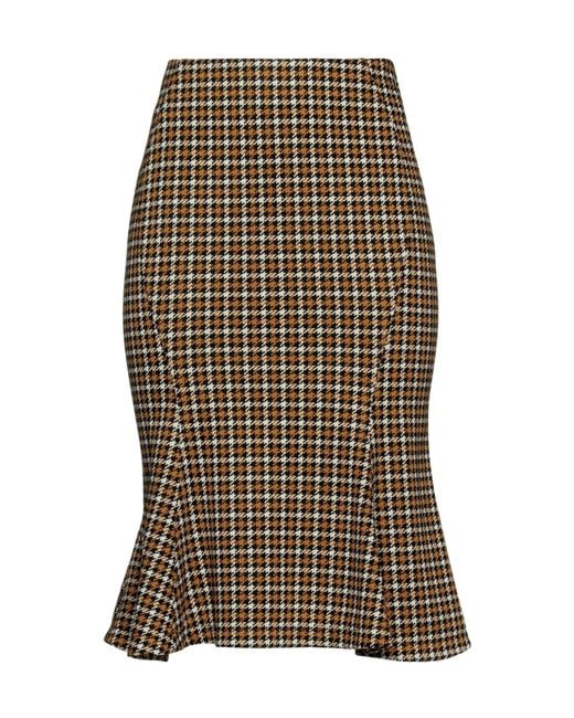 Marni Green Houndstooth Flared Skirt