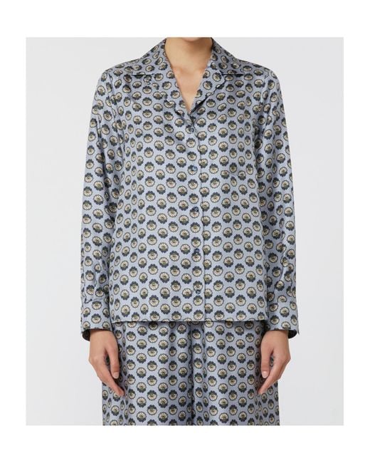 Max Mara Gray Weekend Printed Pyjama Shirt