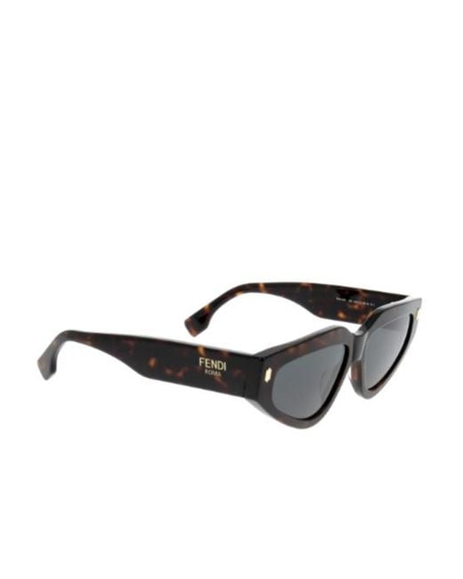 Fendi White Eyewear Cat-Eye Frame Sunglasses