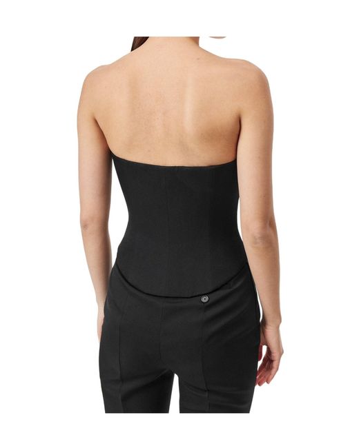 McQueen Blue Strapless Corset Top