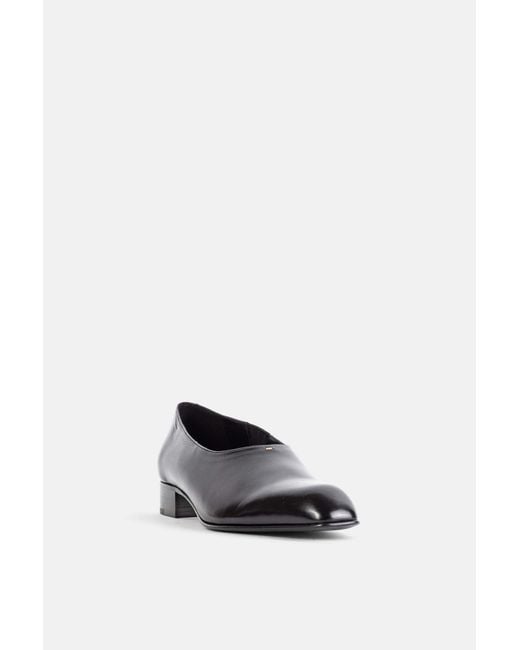 Khaite Black Colt Square-Toe Flat Shoes