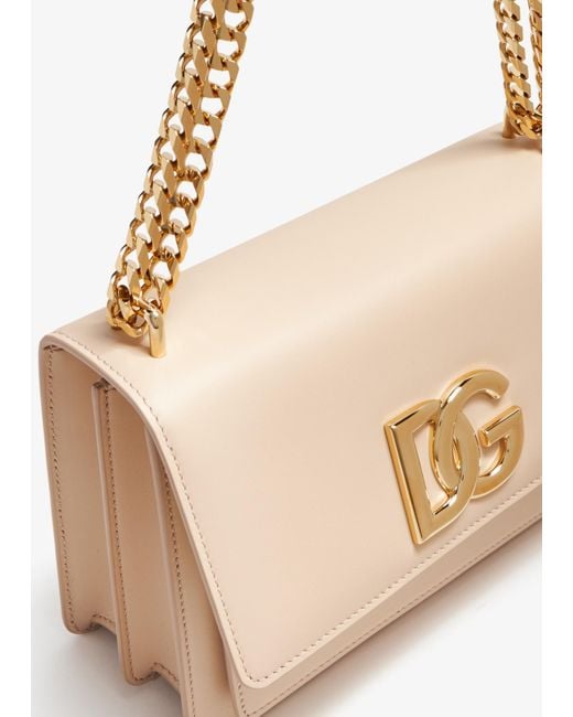 Dolce & Gabbana Natural Dg Logo Plaque Crossbody Bag