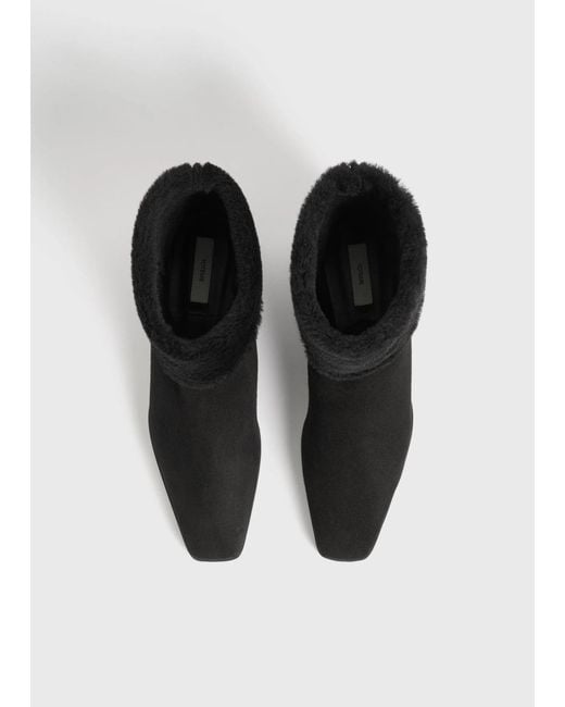 Totême  Black Fold-Down Shearling Boots