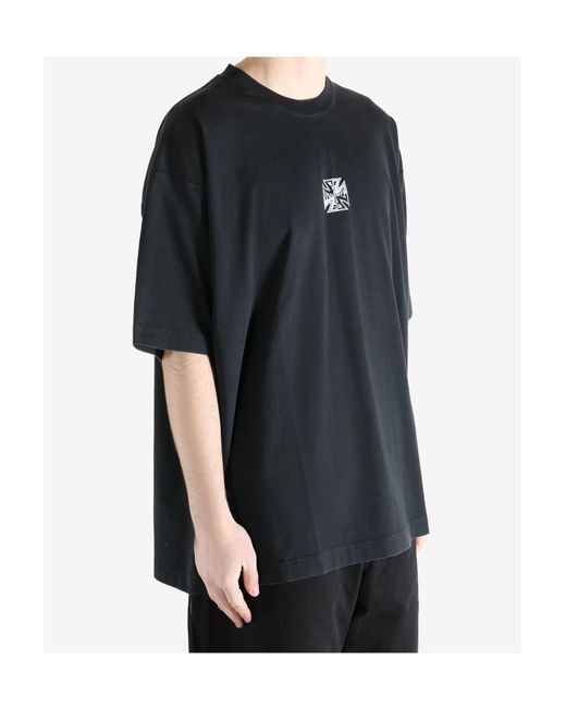 Vetements Black Crew Neck Short-Sleeved T-Shirt for men