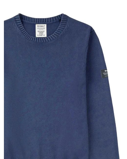 Ecoalf Blue Crew Neck Knit Sweater for men