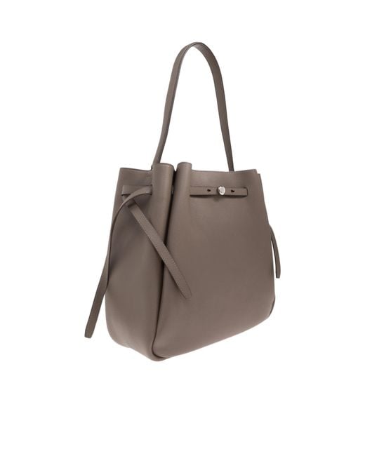 Tory Burch Gray Romy Drawstring Shoulder Bag