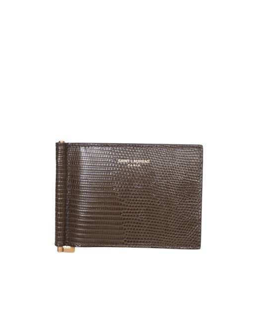 Saint Laurent Brown Double Fold Wallet for men