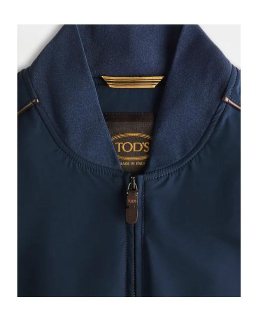 Tod's Blue Long-Sleeved Bomber Jacket for men