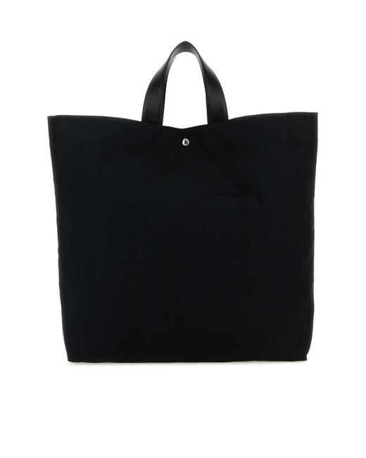 Jil Sander Black Logo-Print Open Top Tote Bag