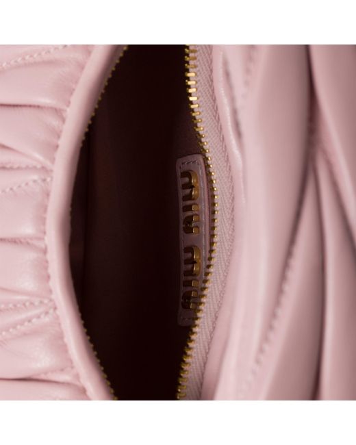 Miu Miu Pink Wander Matelassé Nappa Leather Hobo Mini-Bag
