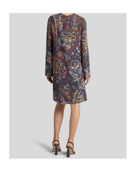 Etro Black Tunic Dress With Paisley Print