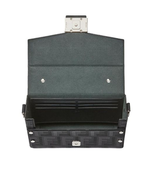Fendi Black Baguette Soft Trunk Top Handle Bag for men