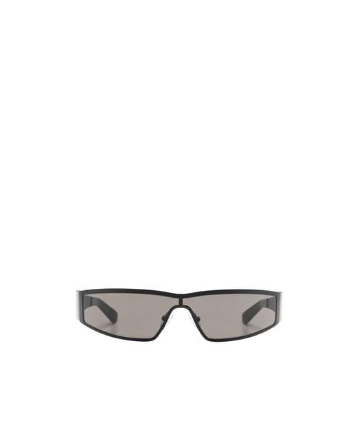 McQueen White Eyewear Rectangular Frame Sunglasses