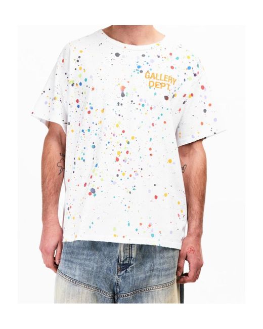 GALLERY DEPT. White Logo Short-Sleeved T-Shirt for men