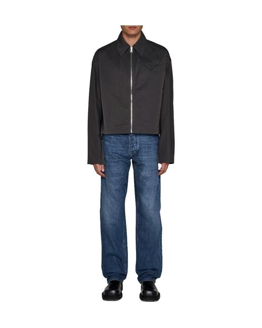 Bottega Veneta Gray Long-Sleeved Zipper Casual Jacket for men