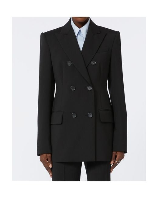 Sportmax Black Double-Breasted Tailored Blazer