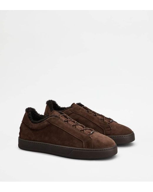 Tod's Brown Suede Sneakers for men
