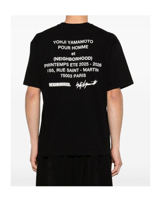 Yohji Yamamoto Black X Neighborhood Cotton T-Shirt for men