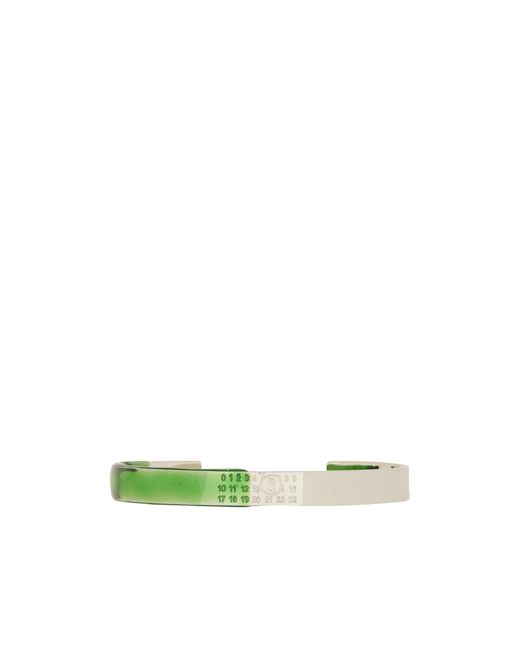 MM6 by Maison Margiela Green Numeric Engraved Cuff Bracelet