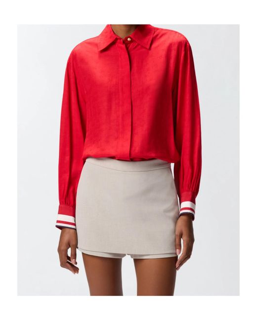 Pinko Red Button-Down Shirt