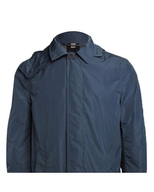 Burberry Blue Hooded Casual Jacket for men