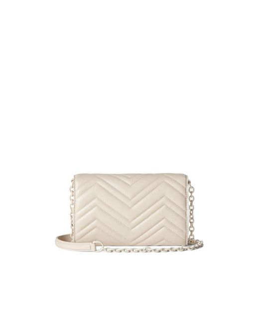 Gucci White Gg Marmont Wallet On Chain