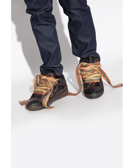 Lanvin Black Curb Chunky Lace-Up Sneakers for men
