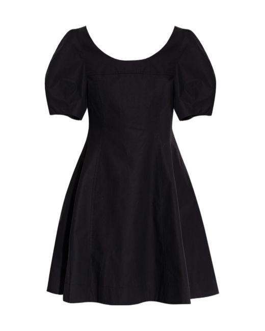 Theory Black Puff-Sleeve Dress