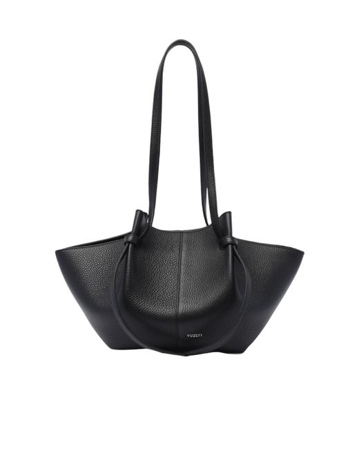 Yuzefi Black Logo Printed Handbag