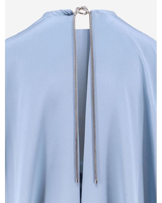 Max Mara Blue Managua Cape Detailed Dress
