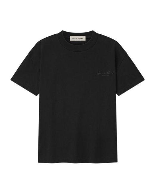 Fear Of God Black Logo-Print T-Shirt