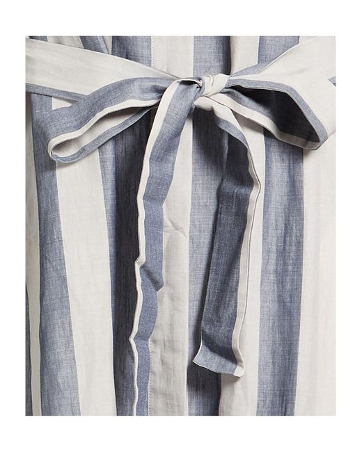 Max Mara Gray Minimalist Versatile Striped Dress