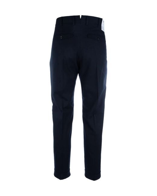 Pt Pantaloni Blue Pt Torino Rebel Turn-Up Hem Tapered Trousers for men