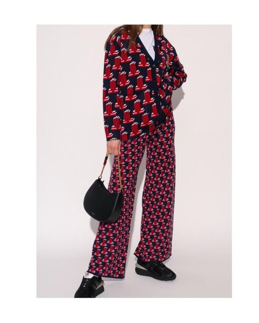 Lanvin Red Wool Knitted Cardigan