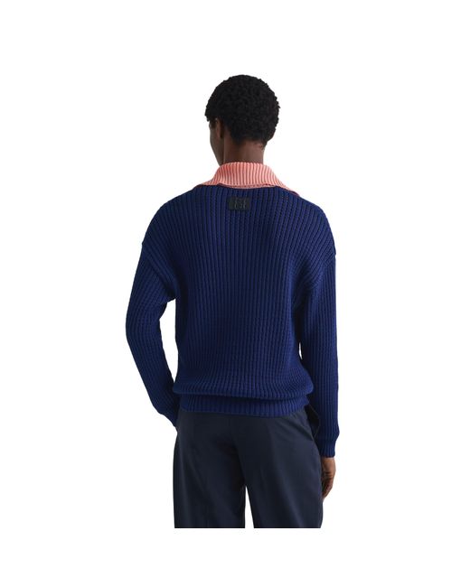 Fendi Blue V-Neck Knit Sweater for men