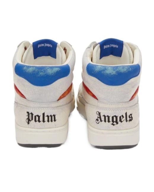 Palm Angels White Vintage University Lace-Up Sneakers for men