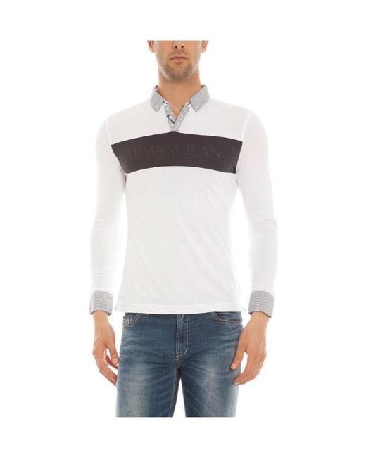 Armani Jeans White Logo Details Polo Shirt for men